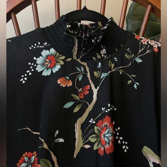 Nanette Lepore Black Asymmetrical Mock Neck Dress - Picture 6 of 12